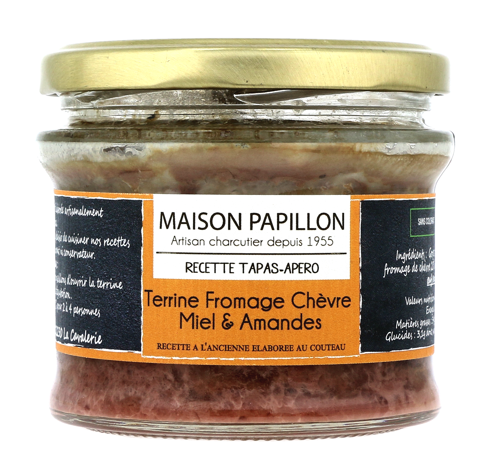 Terrine au Fromage de Chèvre Miel & Amandes Maison PAPILLON